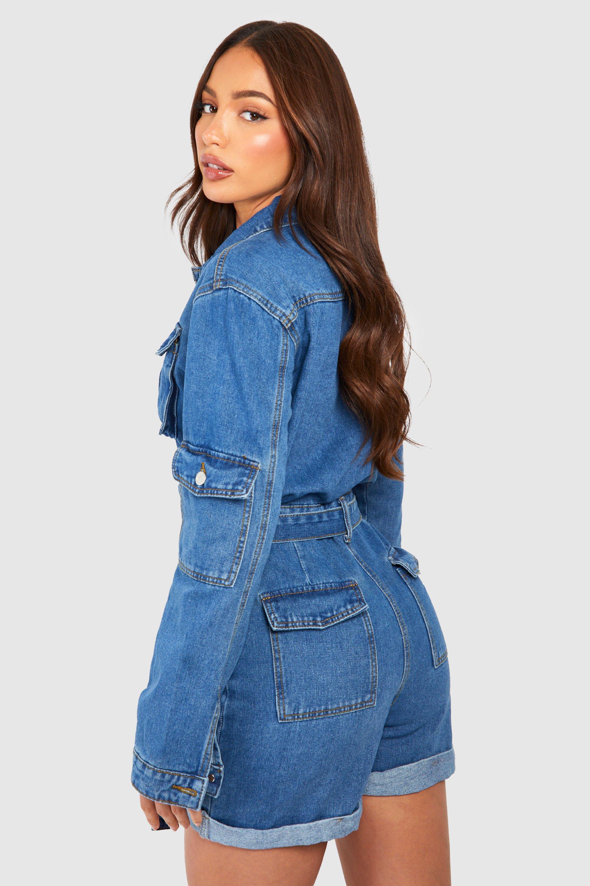 Tall denim playsuit online